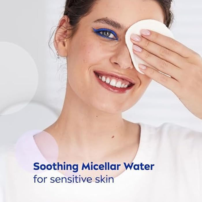 NIVEA Face Micellar Water, Soothing, Face Eyes Lips Makeup Remover with Amino Acid Complex + Dexpanthenol for Sensitive Skin, 400ml - Image 2